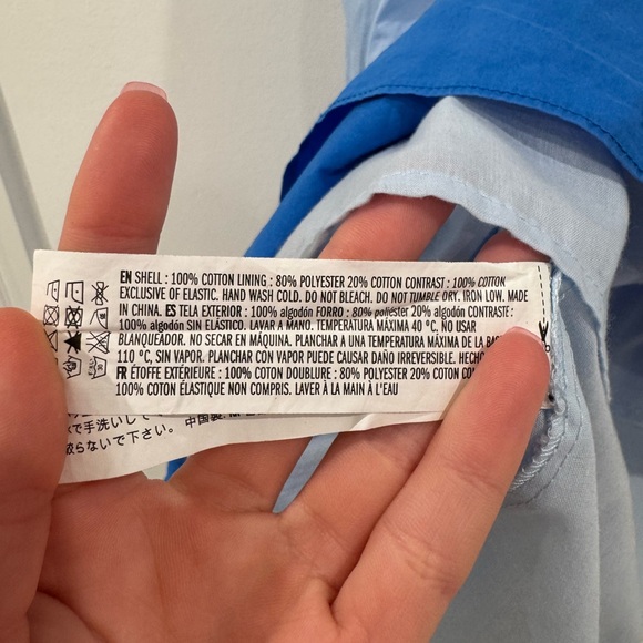 English Factory Women Blue Colorblock Ruffle Hem Sleeveless Mini Dress Size S - Picture 8 of 9